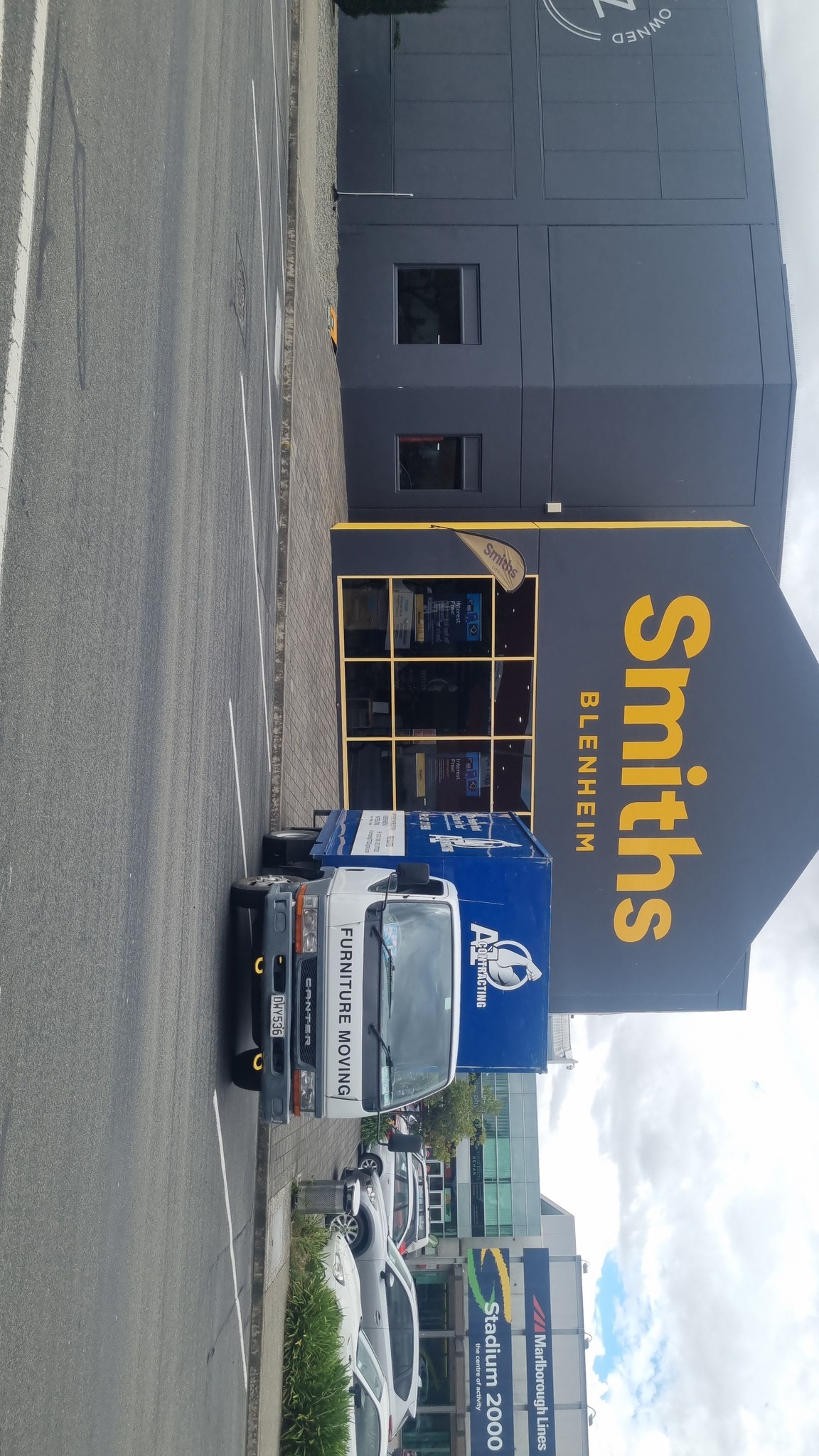 A1 Contracting truck outside Smiths City Blenheim commercial delivery